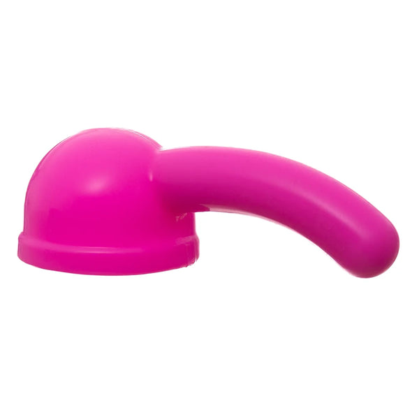Main product picture on white background of the G-Curve attachment in pink. This attachment fits over the massage head of the Hitachi range of personal massagers which are the Magic Wand Original, Magic Wand Rechargeable and Magic Wand Plus.