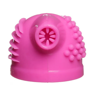 Product picture on a white background of the Triple Thrill Attachment in pink. This attachment fits over the massage head of the Magic Wand Original, Magic Wand Rechargeable and Magic Wand Plus.